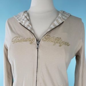Tommy Hilfiger Gold Embroidered Zip Up Jacket